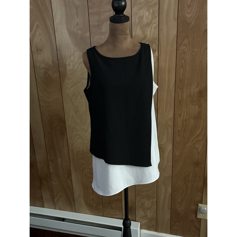 Fifteen Twenty Women's Sleeveless Top Faux Wrap, Assymetrical Hem‎ Size Small